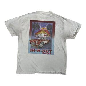 Vintage In N Out Burger Shirt Mens M/L White Fishermans Wharf California 2001